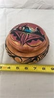 Signed End of the Trail knickknacks bowl w lid