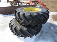 PAIR OF 16.9-2 SWATHER TIRES ON RIMS