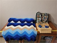 Crochet Afigan 78"x50" with Bag Lot