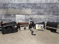Vintage Kodak, Pentax, Polaroid sun 600 cameras