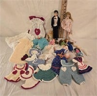 Crocheted Magnet Outfits, Tiny Dolls & Clothes
