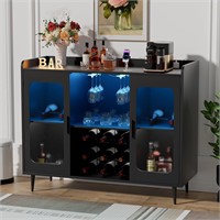 Black Liquor Cabinet Bar with LED  50x20x35
