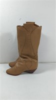 Vintage Leather Stitched Tan Woman's Boots Size 7