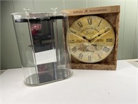 Clear Lucite jewelry display container and clock