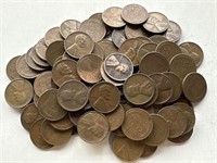 100 Un Searched Wheat Pennies