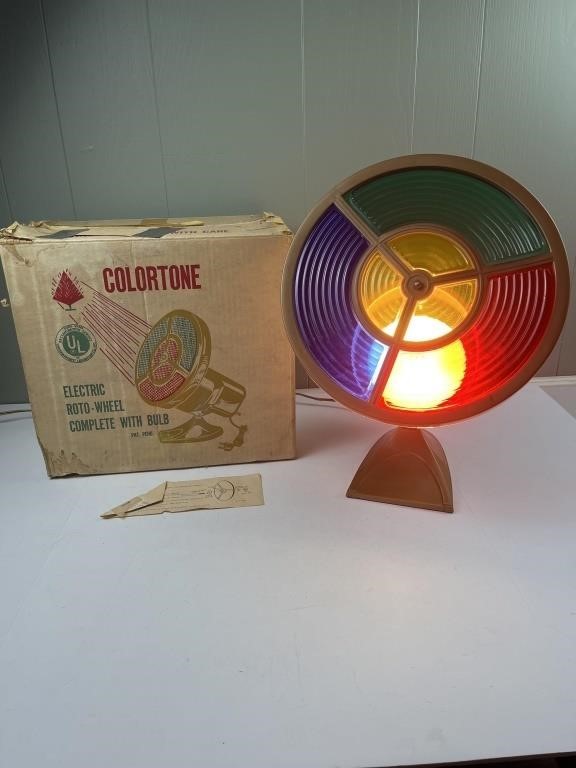 Vintage Colortone electric roto wheel with bulb