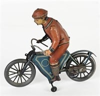 GERMAN FISCHER WINDUP MOTORCYCLE w/ RIDER