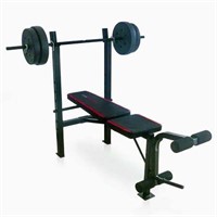 CAP Adjustable Bench with 90lb Weight Set