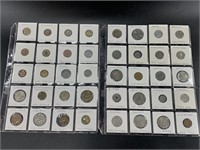 3 Sheets of foreign coins