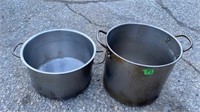 LOT OF 2 PCS STAINLESS STEEL COOKING POTS