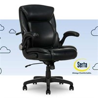 Serta Air Lumbar Leather Manager Chair  Black