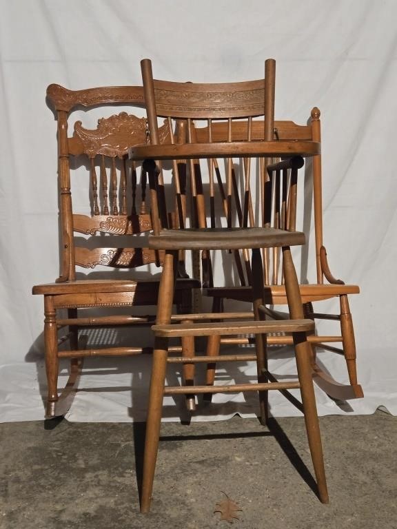 Vintage Highchair & Rocking Chairs