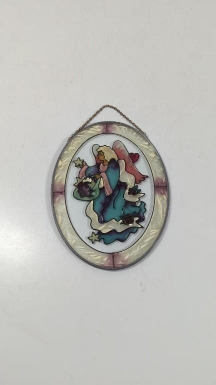 Vintage Stain Glass Angel Sun Chachter