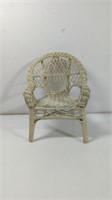 Vintage White Wicker Doll Chair