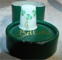 Vintage Shamrock Thimble Belleek Ireland