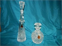 (2) Crystal Glass Whiskey Decanters