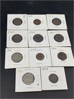 Buffalo nickels, Indian head cents, etc.