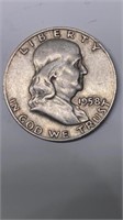 1958-D Franklin half dollar