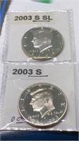 2003-S (reg) & 2003-S (SILVER) JFK half PROOFS