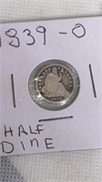 1839-O Half dime