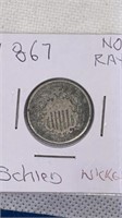 1867 Shield nickel