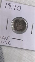 1870 Half dime
