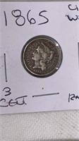 1865 3-cent piece