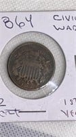 1864 2-cent piece
