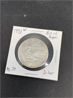 1993 W Bill of Rights silver half dollar, conditio