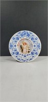 Delft Blue/White Fairh and Grace Round Porcelain