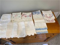 LOT Vintage Hand Embroidered Pillow Cases