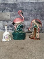 Vintage 10" Pink Flamingo Planter Figurine Mid