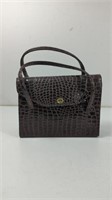 Vintage Style Mark Brown Faux Croc Leather