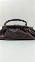 Vintage Top Handle Brown Faux Handbag