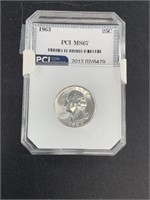 1963 Silver Washington quarter MS67 by PCI