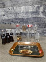 Brandon MB Coca Cola tray, cups, bottles