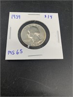 1959 Silver Washington quarter mid mint state