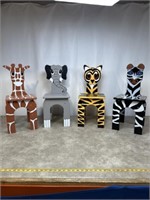 Children’s animal style chairs, set of 4
