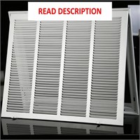 $60  Steel Air Filter Grille  White (24x20 inches)