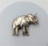 Genuine Sterling 16 Gram Trunk Up Elephant Brooch