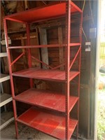 Red garage shelf