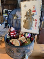Container of Christmas items