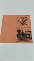 1950's Log Cabin Kiddie Menu Rockville In