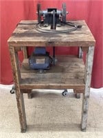 Electric grinder with shop-built table. With 1/2