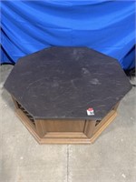 Octagon shaped large coffee table with cement