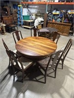 54 inch round table with 6 chairs and protective