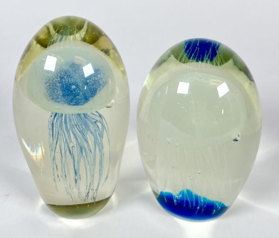 Jellyfish art glass weights