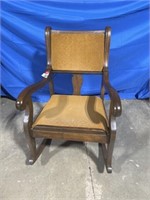 Cloth and wood rocking chair