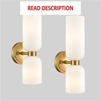 $149  DEYNITE Gold Sconces 2-Light  White Glass