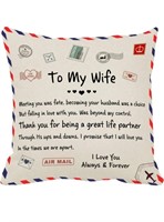 Engraved Pillow for Wife, Personalized Envelope